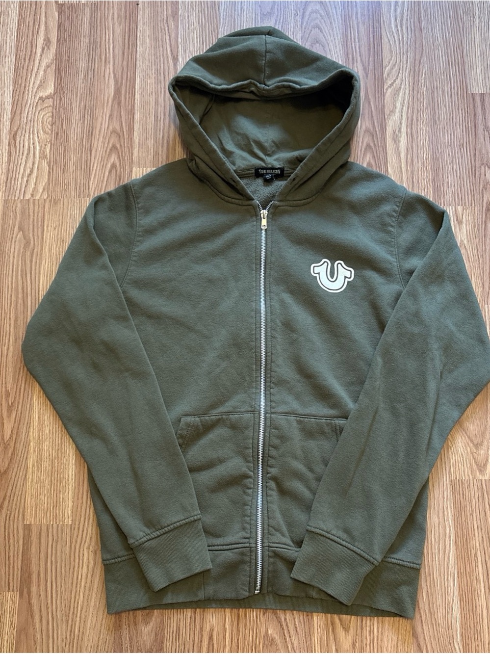 True Religion Olive Green Hooded Zip Jacket